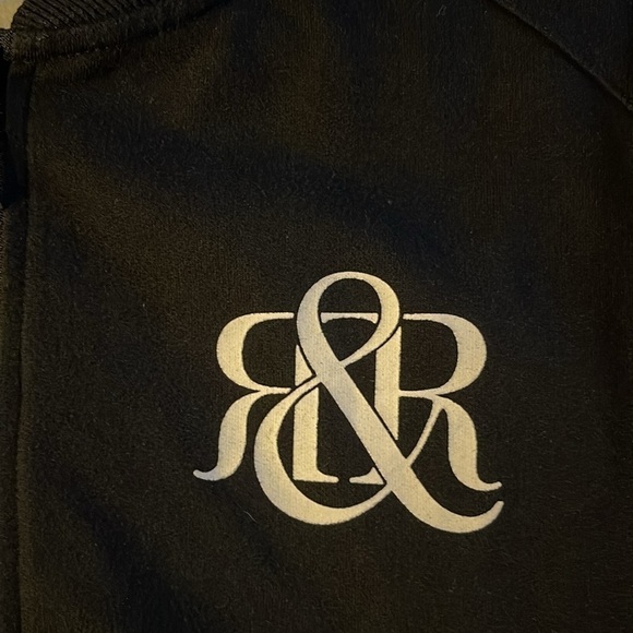 Rock & Republic Black Logo Zip Up Jacket Bomber Style Sweatshirt Men’s L - Picture 3 of 8